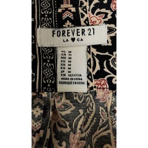 Forever 21 Multicolor Black Floral Slim Pants Size Medium - Picture 6 of 7
